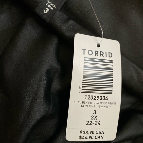 Torrid Shredded Front Leather Leggings - Picture 3 of 4